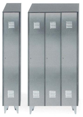 Armoire vestiaire en acier inoxydable Aisi 304 - porte entière - aspect satiné - 1mm_0