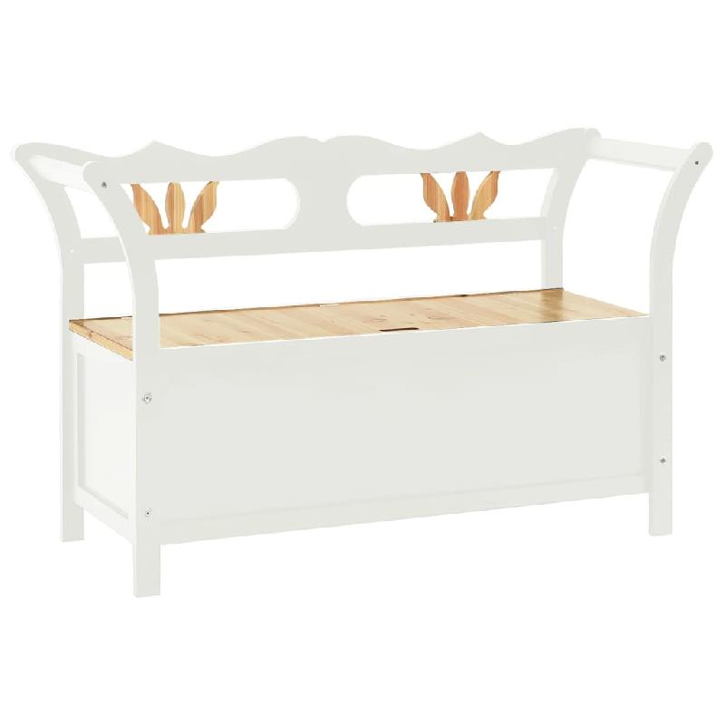 BANC BANQUETTE 107 X 45 X 75,5 CM BOIS DE SAPIN SOLIDE BLANC 02_0010942_0