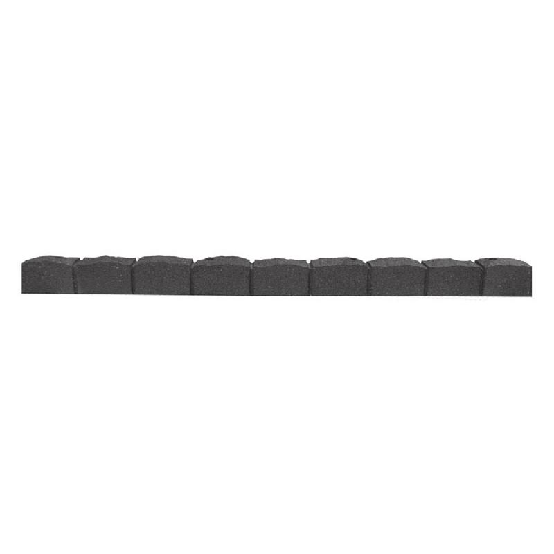 Bordure de jardin grise - 120x7x8cm - PRGOMBJ200 - Flexible et en caoutchouc recyclé_0