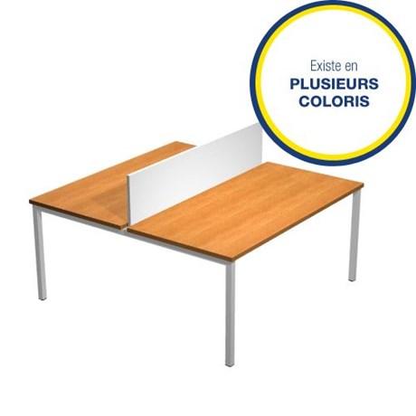 BUREAU DOUBLE AVEC PANNEAU ÉCRAN VENERE L.160 CM (COLORIS AU CHOIX)