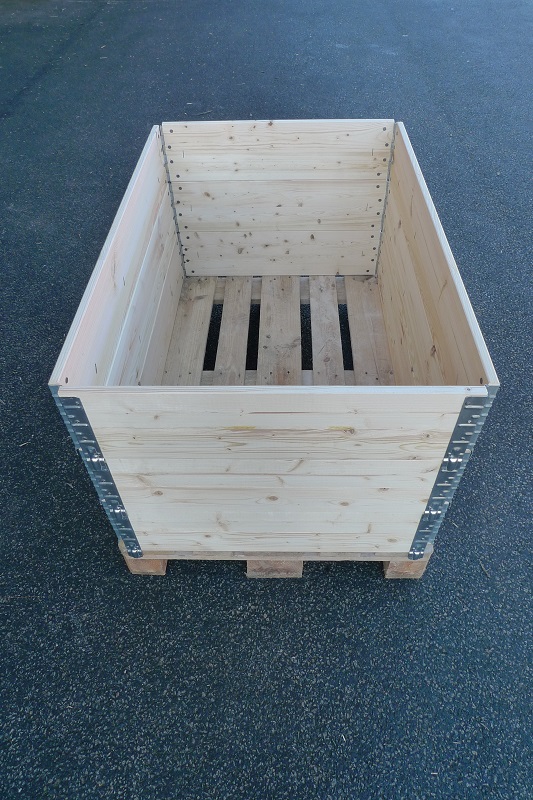 Rehausse palette en bois certifiée PEFC - 800 x 1200 x 195 mm - pliable, personnalisable, résistante_0