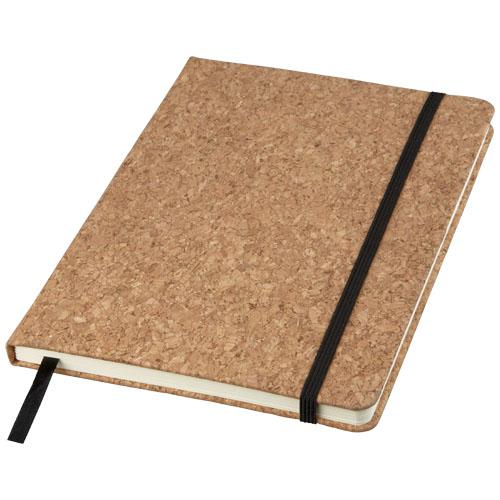 Carnet de notes A5 en liège Napa - avec élastique et ruban noirs - 80 feuilles lignées 70g/m²_0