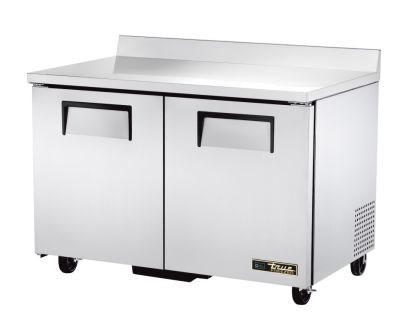 COMPTOIR POSITIF AVEC DOSSERET INOX 340 L 2 PORTES TWT-48-HC