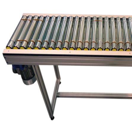 Convoyeur à rouleaux motorisés - compact, rouleaux en acier zingué Ø50 mm - modulable et motorisation par courroie ronde_0