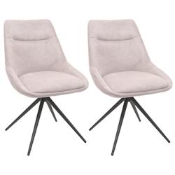 Décoshop26 - Lot de 2 chaises de salle à manger pivotante en tissu crème beige cadre de trépied en acier 04_0007387 - beige 3000262097876_0
