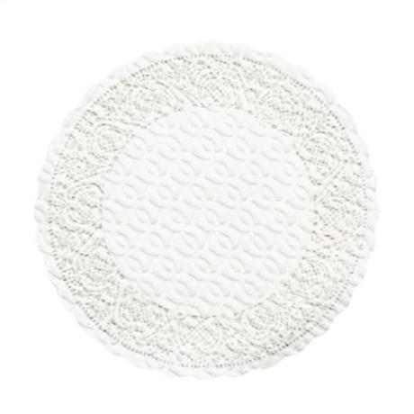 DESSOUS DE VERRE DENTELLE Ø9 CM AIRLAID BLANC (VENDU PAR 3000)