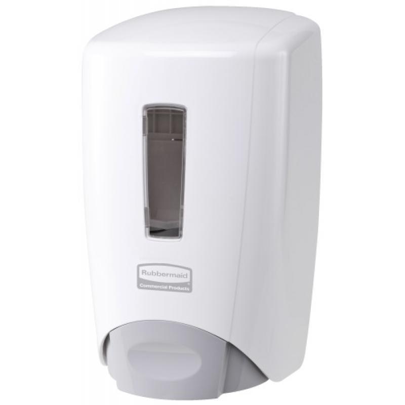 Distributeur manuel de savon flex avec bouton poussoir visualisation de niveau capacité 500ml blanc_0