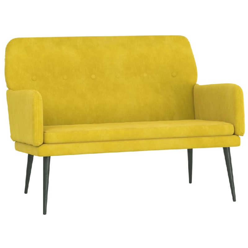 Helloshop26 - Banc banquette 108 x 79 x 79 cm velours jaune 02_0010696 - 3000588482721_0