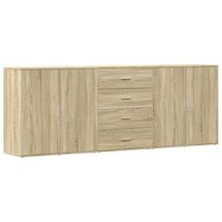 Helloshop26 - Buffet bahut commode armoire meuble de rangement organisateur cuisine salle de séjour salons 3 pcs sonoma bois 02_0037115 - 30002132220_0