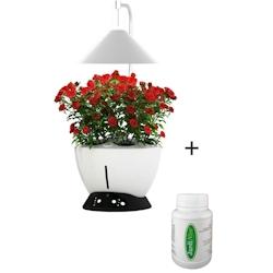 Jardinière avec lampe led intégrée Le potager avec engrais liquide + engrais 250 ml Jardinice - blanc 3700866331849_0