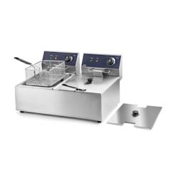 Lacor 69466-Friteuse électrique double professionnelle 2500 W (x2), 12 L/ 6'00 L x 2, acier inoxydable - inox 8414271694660_0