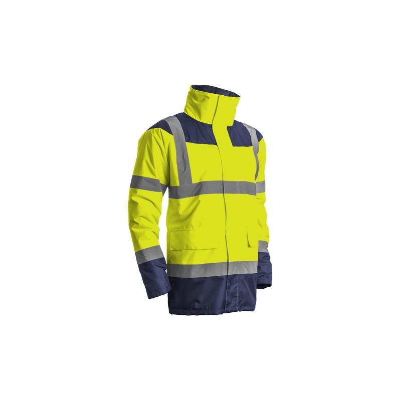 Parka HV Keta jaune/marine - 7KETY - Coutures étanchées et visibilité optimale_0