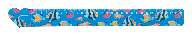 Règle flexible 30 cm en plastique personnalisable - forme cœur - marquage UV LED inclus_0