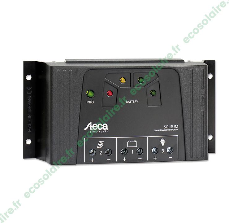 Régulateur de charge solaire SOLSUM4040 - 40A 12-24V PWM avec USB - STECA_0