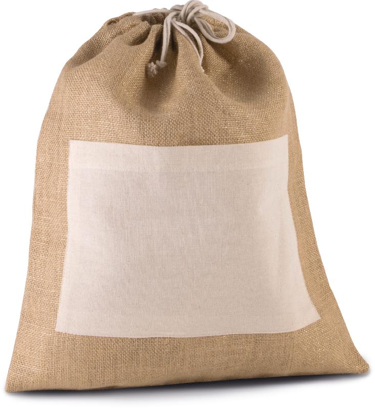 Sac publicitaire en toile de jute avec cordelettes - Réf: KI0239 - Kimood_0