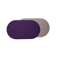 Stil Casa, set de 12 chemins de table bicolores, polyuréthane cousu, 58xh. 38 cm, finition dollar couleur violet/rose. - RUN6838-VC_0