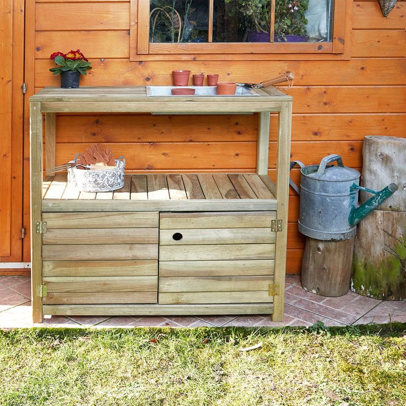 TABLE DE REMPOTAGE ŒILLET EN BOIS