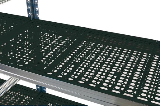 Tablette plastique noir ajourée l.1800 x p.320 mm pour rayonnage galvaplast ecogreen_0