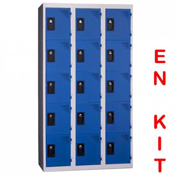 Vestiaire multicases 15 cases 3 colonnes Largeur de case : 300 mm_0