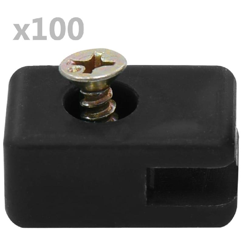 Vidaxl ensemble de 100 supports de fil de clôture avec vis anthracite 144506_0