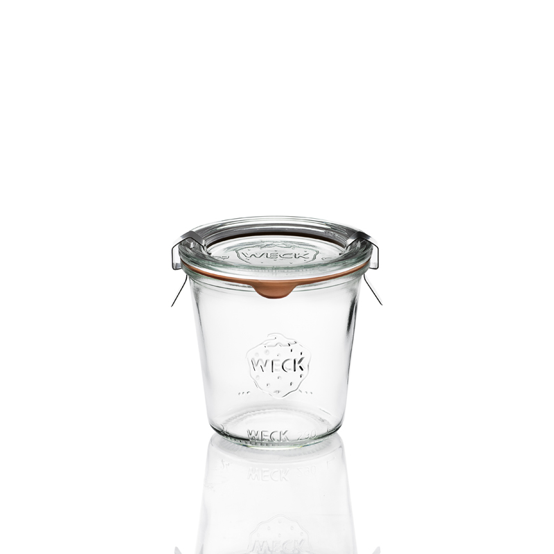 6 Bocaux en verre Weck® Droits - 290 ml Hauts, diamètre 80 mm avec couvercles et joints (clips non inclus) - Réf. WN000003_0