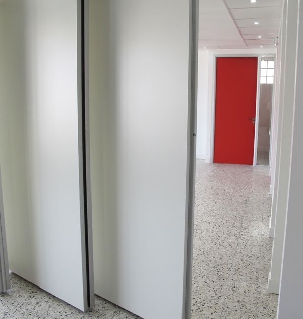 Cloison de bureau - mur mobile - panneaux coulissants - acoustique - AMSO_0