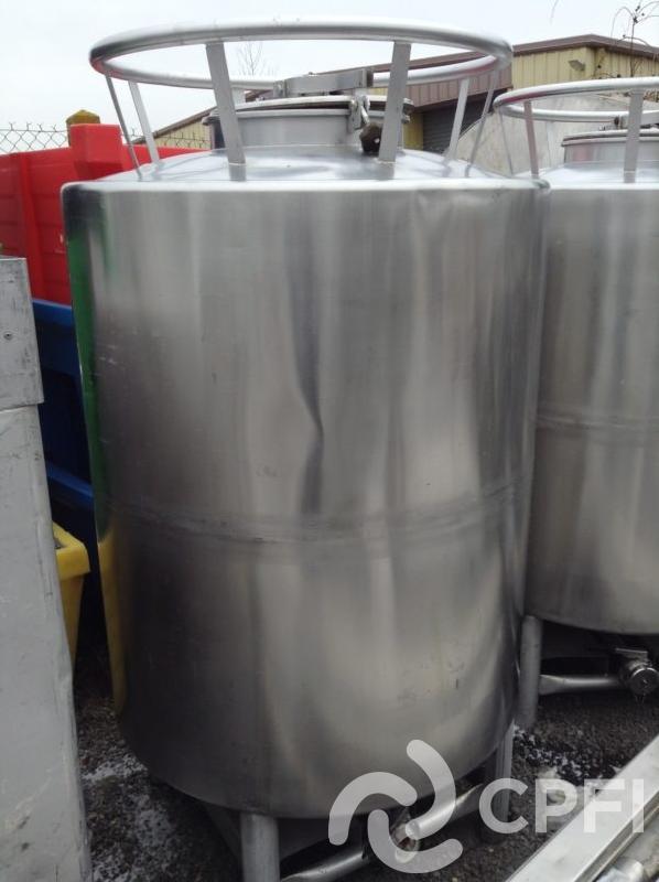 Container IBC/GRV inox rond 1000 L - armature tubulaire - INOX 316 - 196 kg_0