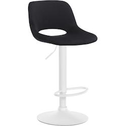 Décoshop26 - Tabouret de bar chaise haute x1 avec repose-pieds en velours noir piètement métallique blanc 10_0004610 - blanc 3000252196978_0