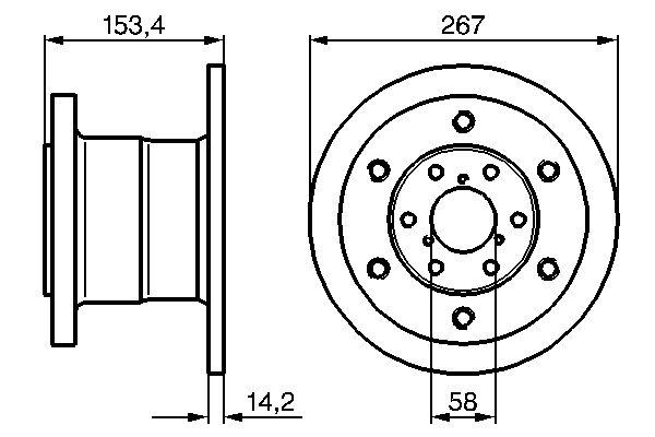 Disque de frein Bosch 0986478647 - 6 trous - plein - avant - épaisseur 14,5 mm_0