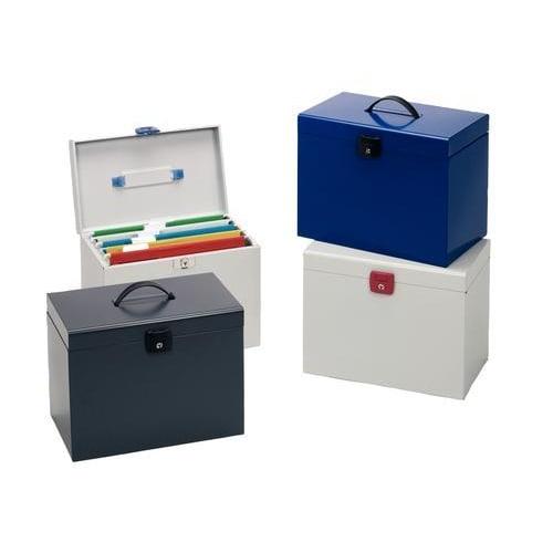 Esselte valise de classement en métal. Livrée avec 5 dossiers. Dim: 6,8x28,7x23,4cm. Coloris assortis_0