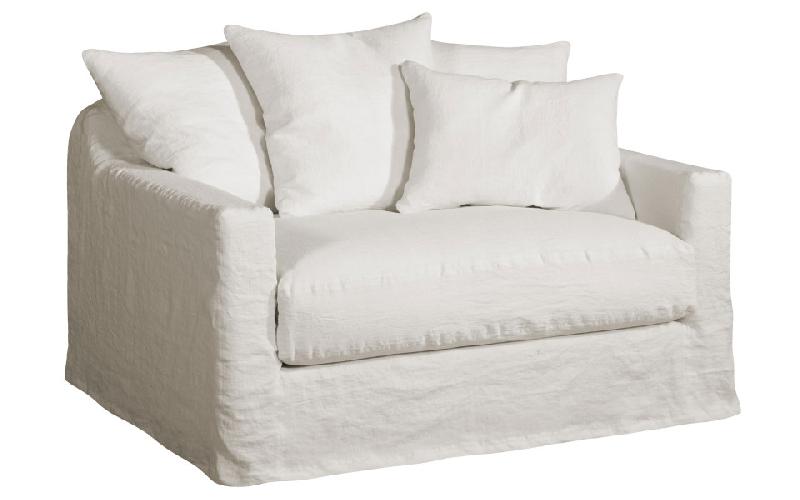 Fauteuil XL Biarritz 132 cm - Home Spirit - Confort et élégance en lin de haute qualité_0