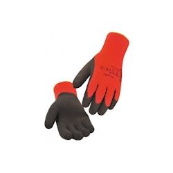 Gant protection FROID SINGER Taille 10 bouclette acrylique gratte enduction latex mousse paume poignet élastique - rouge 3701107702862_0