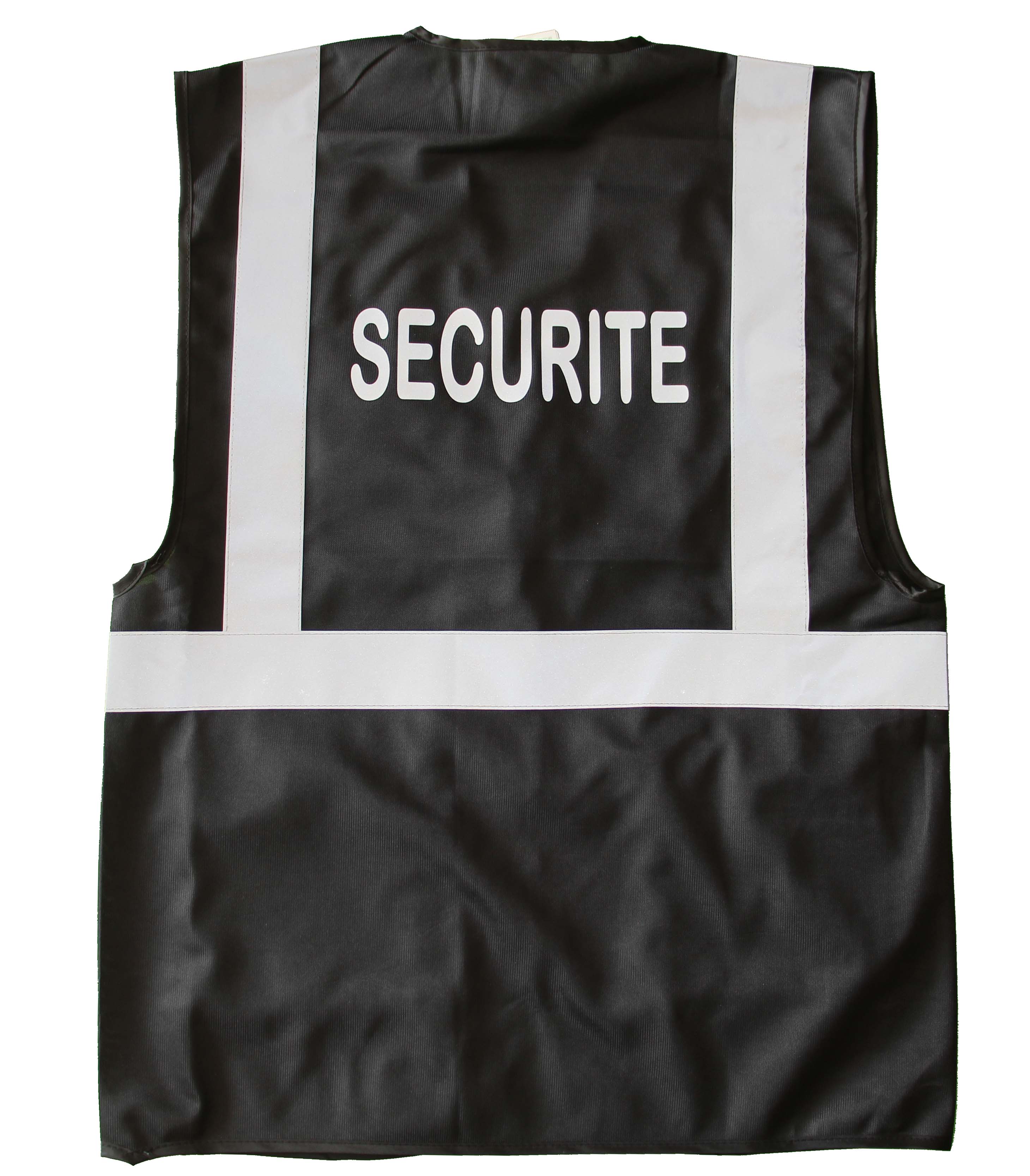 Gilet de securite noir marquage flocage réfléchissant