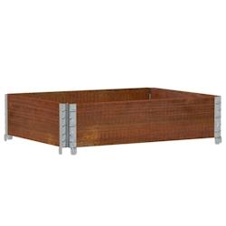 Helloshop26 - Jardinière bac lit surélevé plantes fleurs terrasse jardin 80 x 60 cm bois massif de pin marron 02_0037881 - 3000217820771_0