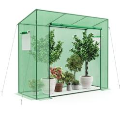 Helloshop26 - Serre de jardin avec housse mini & cadre en métal porte à fermeture eclair enroulable fenêtres à moustiquaire double 20_0009255 - 30_0