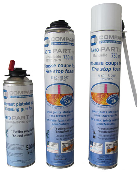 Mousse coupe-feu Aeropart - calfeutrement de petites ouvertures et joints statiques - aérosol manuel ou pistolable 700 ml_0