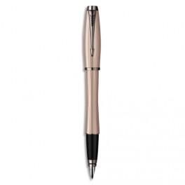 PARKER STYLO PLUME MOYENNE URBAN PREMIUM CORPS ROSE MÉTAL,ATTRIBUTS LAQUÉ GRIS FONÇÉ BRILLANT