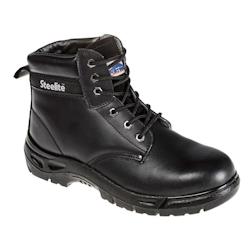 Portwest - Chaussures de sécurité montantes en cuir croute Steelite S3 Noir Taille 43 - 43 noir matière synthétique 5036108174959_0
