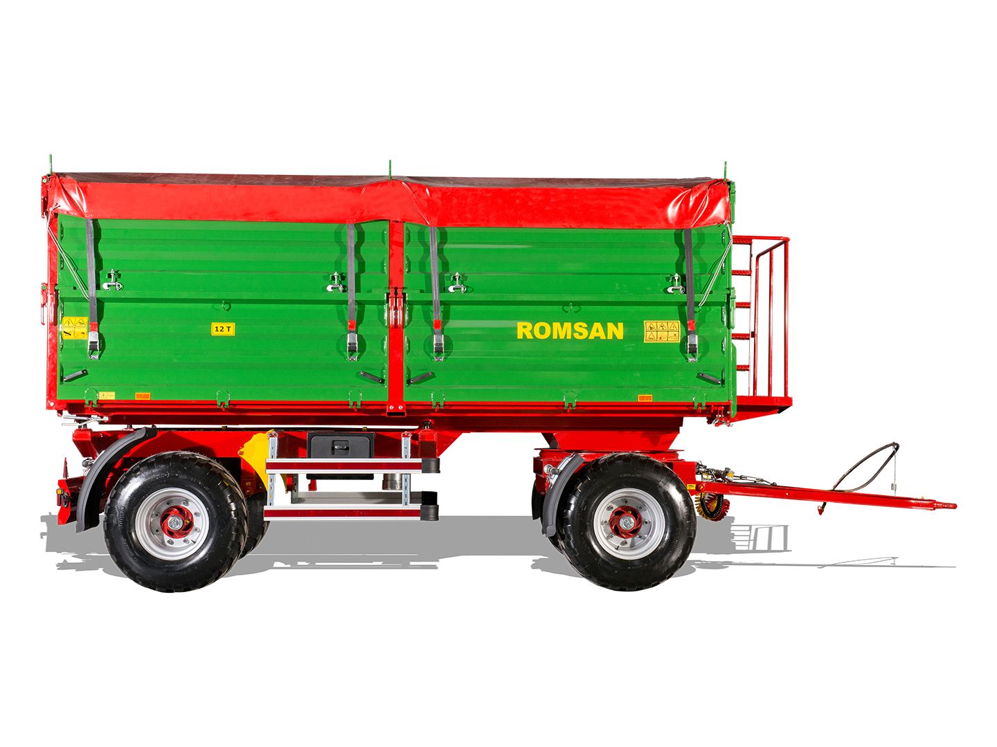 R 120 csga benne agricole à double essieu - romsan - capacité de 12000 kg_0
