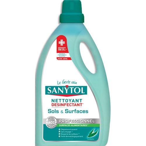 Sanytol - Nettoyant désinfectant sols et surfaces 5L - Parfum eucalyptus - Triple action bactéricide, fongicide et actif COVID-19_0