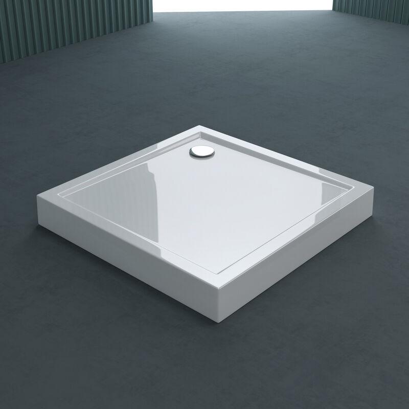 BAC À DOUCHE BLANC 100X100CM RECEVEUR DE DOUCHE FARO1H 100X100X14CM