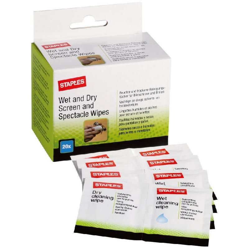 STAPLES LINGETTE DUO SEC/HUMIDE STAPLES - BOITE DE 20