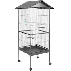 TecTake GmbH tectake Cage à oiseaux 162 cm  gris anthracite - 400749 - noir acier 400749_0