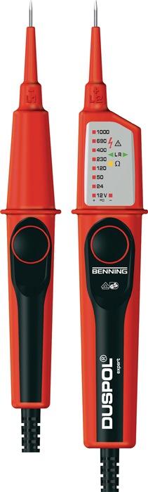 Testeur de tension/continuité DUSPOL® expert 12-1000 V AC/DC - CAT IV 600V / CAT III 1000V - BENNING avec alarme vibrante et éclairage_0