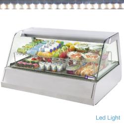 Vitrine réfrigérée ventilée 3x GN 1/1 VGR3/R - éclairage intérieur - acier inox - vitre bombée_0