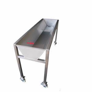 Auges à sang en inox - avec goulotte de récupération et options roulettes et réhausses anti-éclaboussures - ACMA_0
