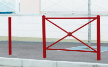 Barrière urbaine Province - fixe ou amovible - croix, rosace ou grillagée - Lg 1072 et 1572 mm - 4 pommeaux au choix_0