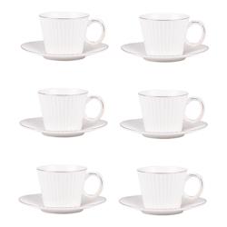 Coffret de 6 tasses à café avec sous tasses Pure 9 cl -  Blanc Rond Porcelaine Table Passion 8x6 cm - blanc porcelaine 3106232721311_0