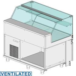 Comptoir vitrine réfrigéré en & gn  vitre basse  ventilé  sans réserve   vb13x_0