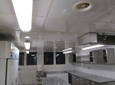 Dalle de faux plafond pvc alvéolaire pour cuisine professionnelle_0